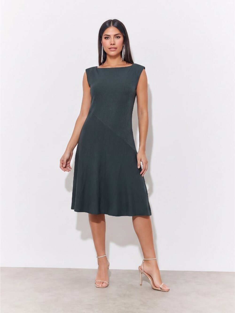 MM. LaFleur Teal Fit & Flare Dress | Size 14 | Sleeveless Career Office Workwear
